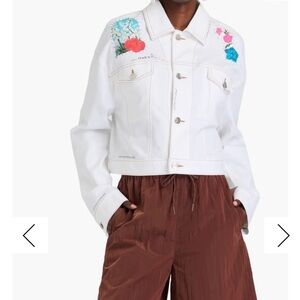 Marni NWT white denim embroidered cropped boxy jacket
